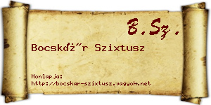 Bocskár Szixtusz névjegykártya
